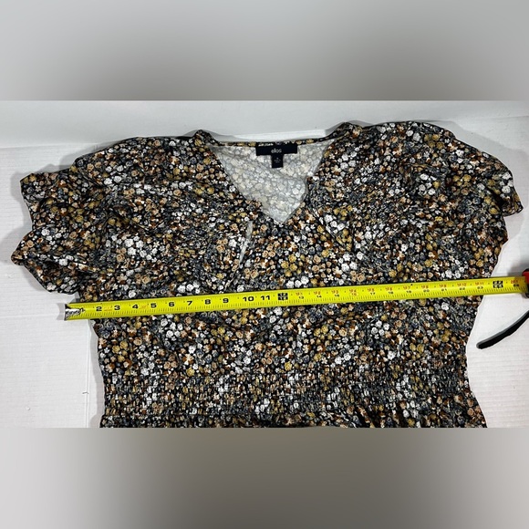 WOMEN’S ELLOS MULTICOLOR FLORAL EMPIRE DRESS RUFFLE HEM SIZE 18 - Picture 8 of 10